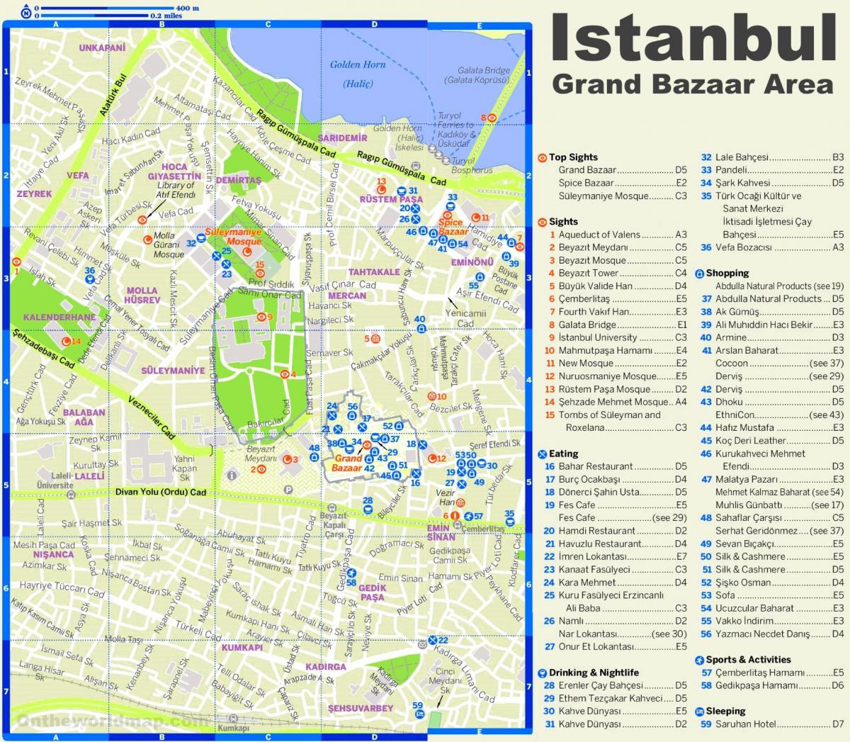 istanbul bazaar map