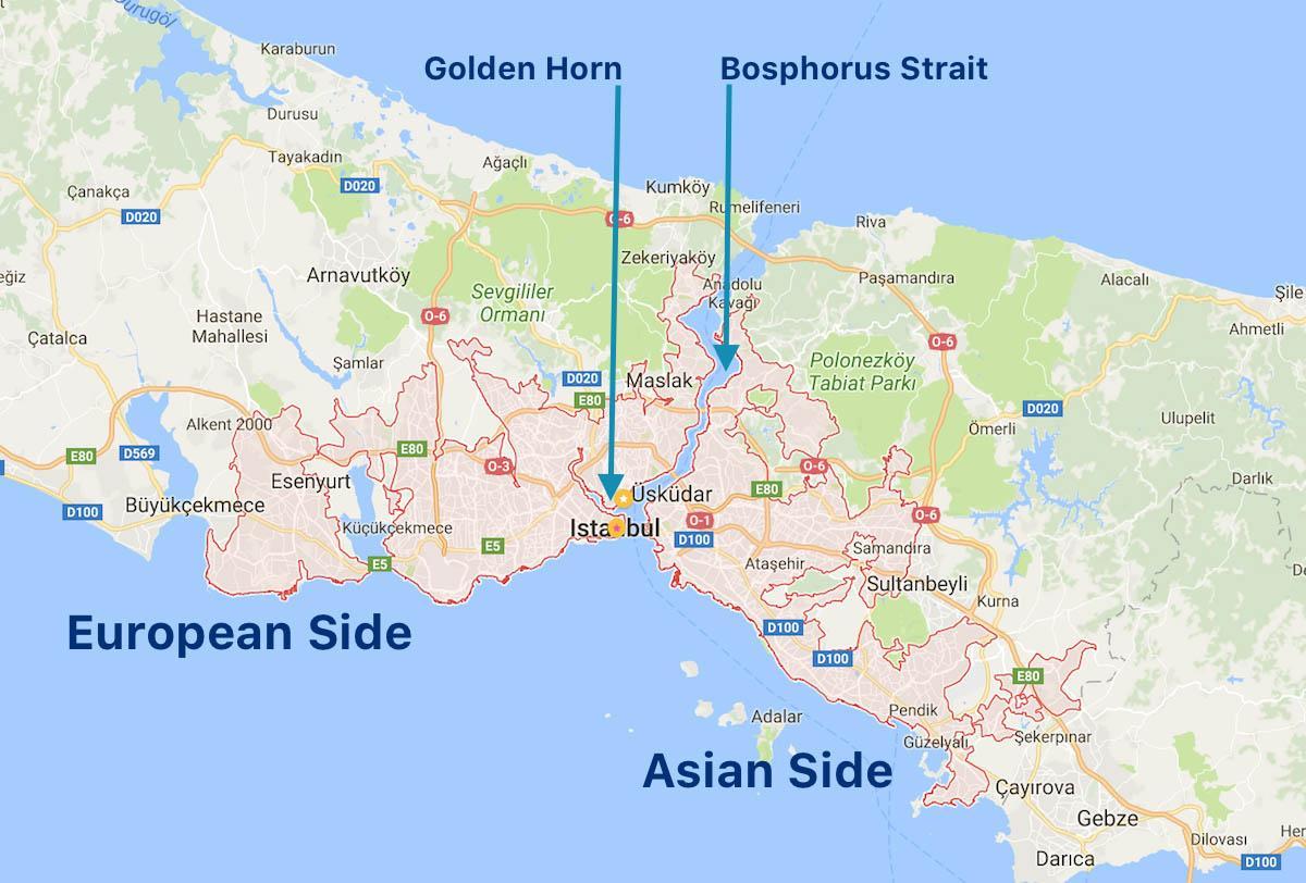 istanbul european side map