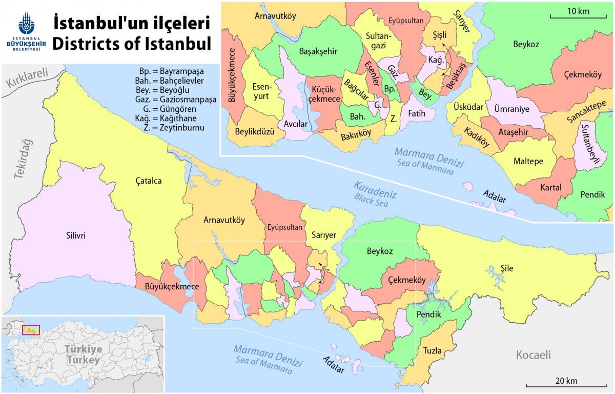 istanbul neighborhoods map