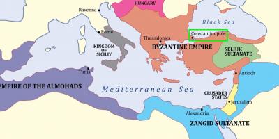 Constantinople on map of europe