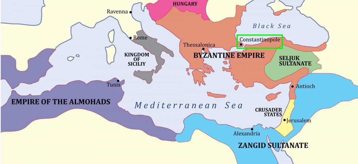 constantinople on map of europe