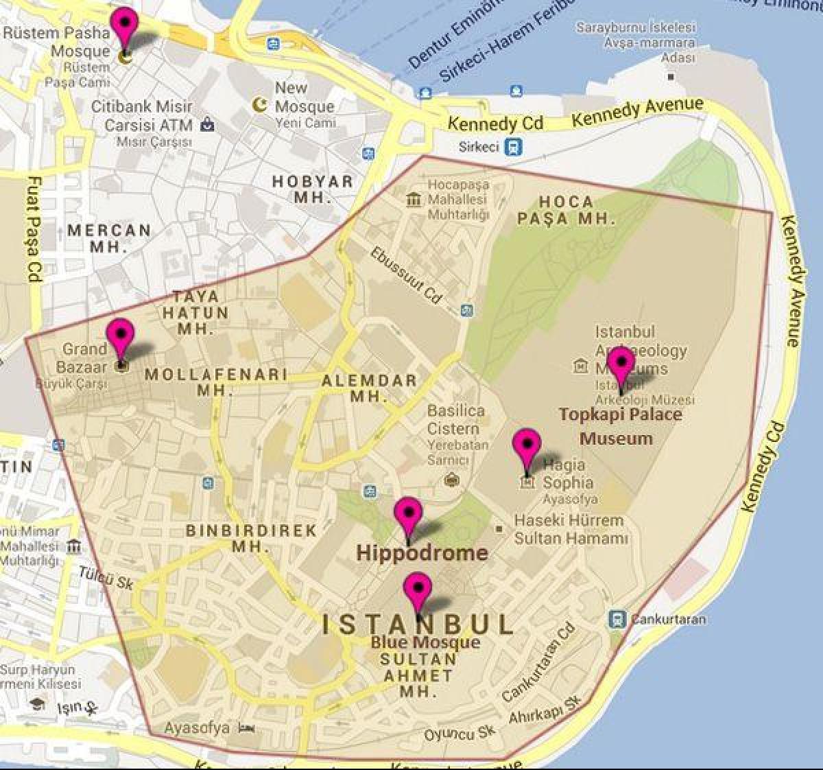 map of hippodrome istanbul