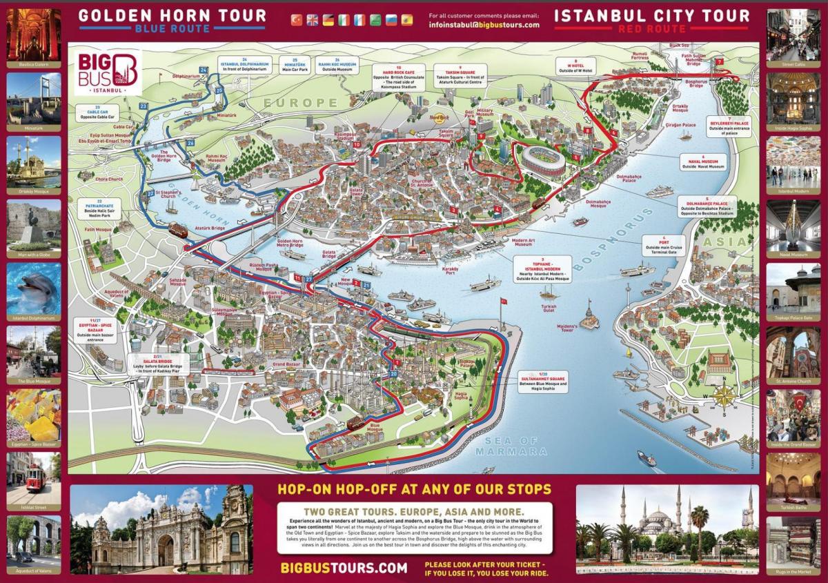 istanbul hop on hop off bus map