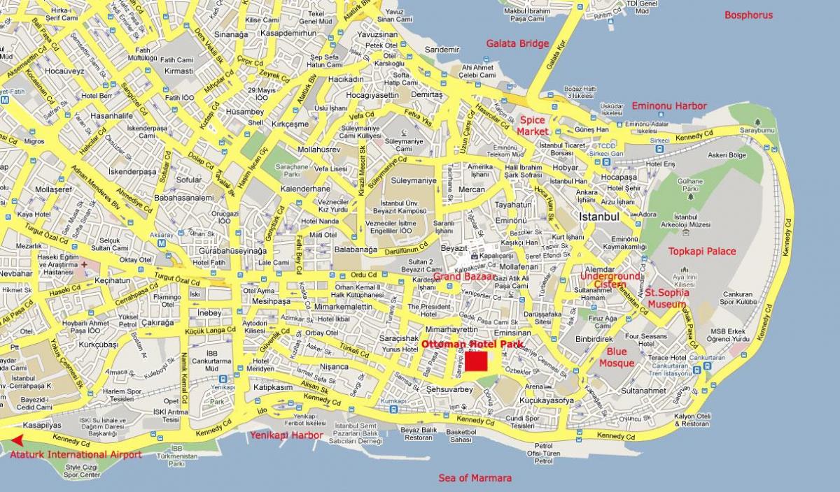 Istanbul City Center Map Map Of Istanbul City Center Turkey