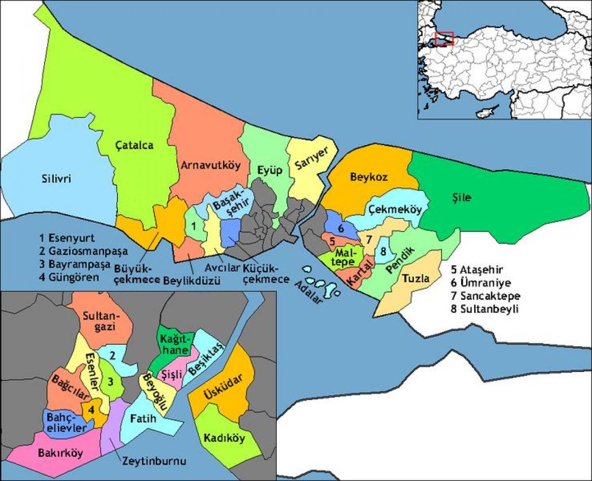 istanbul regions map