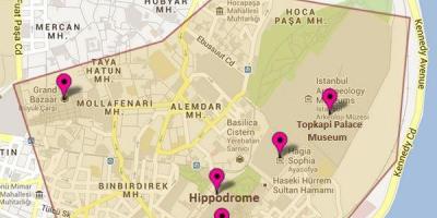 Map of hippodrome istanbul
