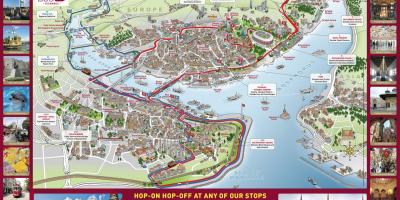 Istanbul hop on hop off bus map