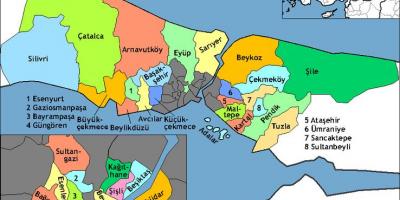 Istanbul regions map