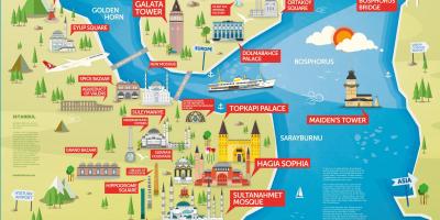 Istanbul turkey map tourist