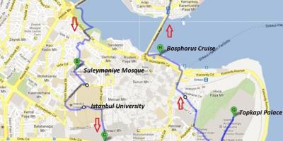 Map of istanbul walking tour